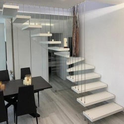 Консольная лестница на заказ, элегантное сочетание дерева и металла для современных домов